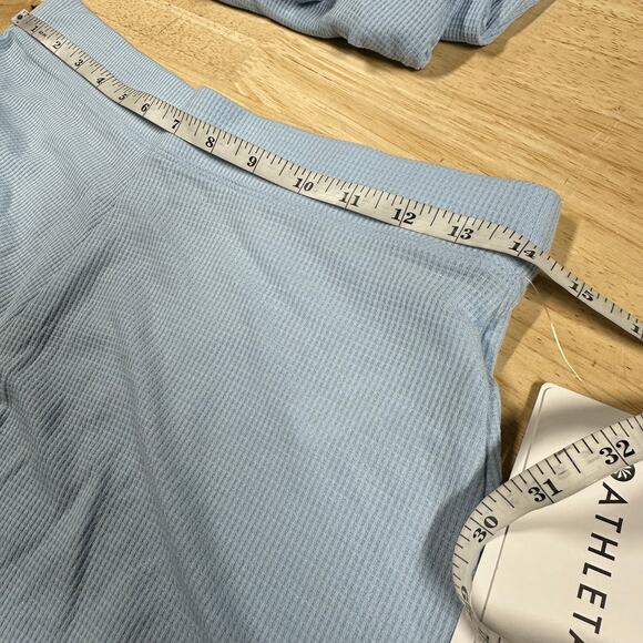 Athleta Wind Down Sleep Shorts Waffle Knit Light Blue Women's Size XS NWT - Picture 7 of 11
